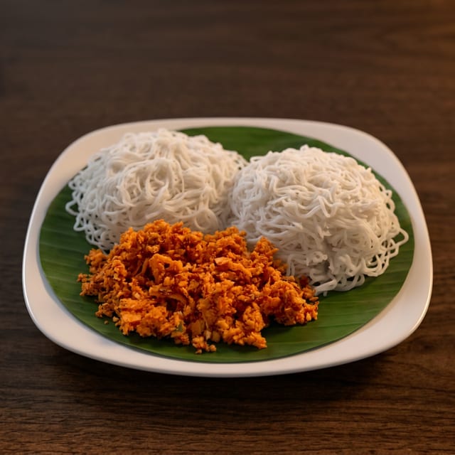 String Hopper (5) with Coconut Sambol.